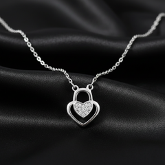 925 Starling Silver Heart Lock Neckalce | Gifts for Women & Girls & Girlfriend |Wedding and Christmas Gifts| BJ-41