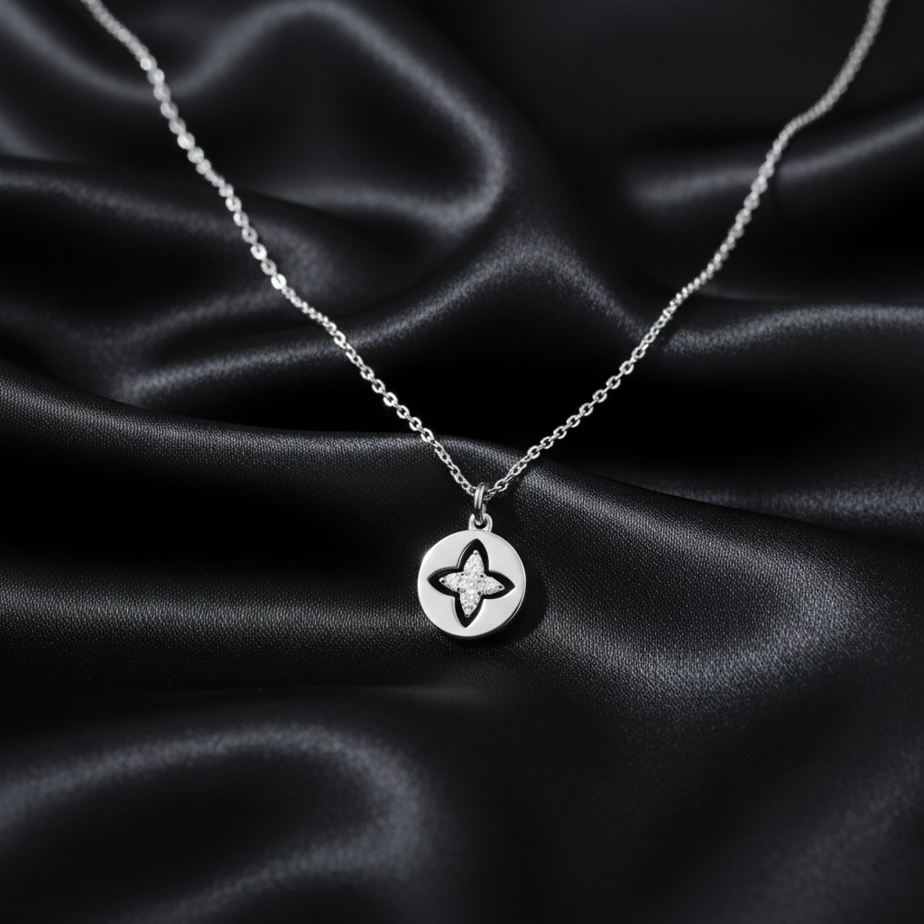 925 Starling Silver Round Pointer Star Necklace Elegant Pendant Necklace Dainty Silver Necklace for Women Adjustable Chain Jewellery | Gifts for Women & Girls & Girlfriend |Wedding and Christmas Gifts | BJ-011