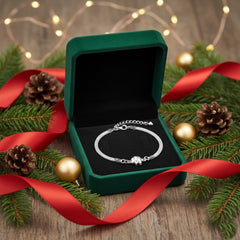 925 Sterling Silver Mesh Chain Bracelet with Elephant Charm, Adjustable Length, Jewelry for Women | Gifts for Women & Girls & Girlfriend |Wedding and Christmas Gifts | BJBR-02