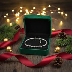 925 Sterling Silver Chain Bracelet, Twisted Rope Design, Beaded Ball Ends, Jewelry for Women | Gifts for Women & Girls & Girlfriend |Wedding and Christmas Gifts | BJBR-06