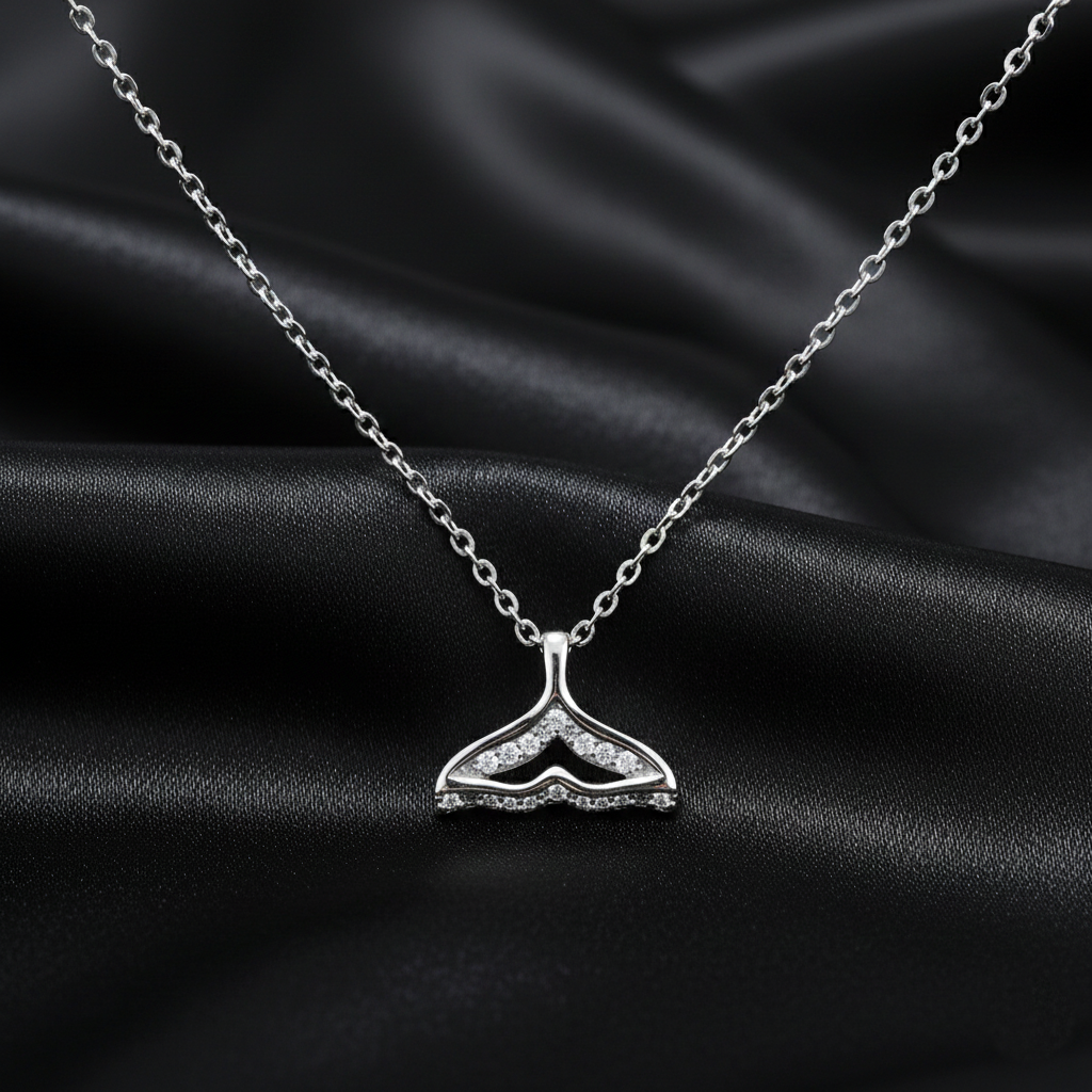925 Starling Silver Whale Tail Necklace | Gifts for Women & Girls & Girlfriend |Wedding and Christmas Gifts | BJ-24