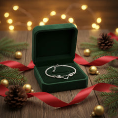 925 Sterling Silver Heart Bracelet, Mesh Chain Design with Heart Charms, Adjustable Length | Gifts for Women & Girls & Girlfriend |Wedding and Christmas Gifts | BJBR-09