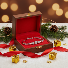 925 Starling Silver sleek bracelet featuring shimmering diamonds, highlighting its sophisticated design | BJBR-063