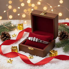 925 Sterling Silver Pavé CZ Oval Link Bracelet | Contemporary Design | BJBR-068