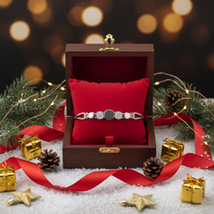 925 Sterling Silver Square CZ Link Bracelet – Sleek Contemporary Style Adjustable