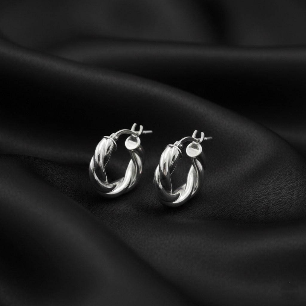 925 Sterling Silver Twisted Rope Design Hoop Earrings, Small Round Hoops, Classic Jewelry for Women | Gifts for Women & Girls & Girlfriend |Wedding and Christmas Gifts | BJER-010