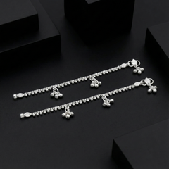 Silver Karap Rava Single Line Ghughri Boriya | BJKDPYL - 06