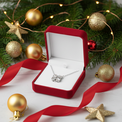 925 Sterling Silver Four-Leaf Clover Necklace, Crystal Rhinestone Pendant, Chain Link Design, Elegant Jewelry | BJ-029