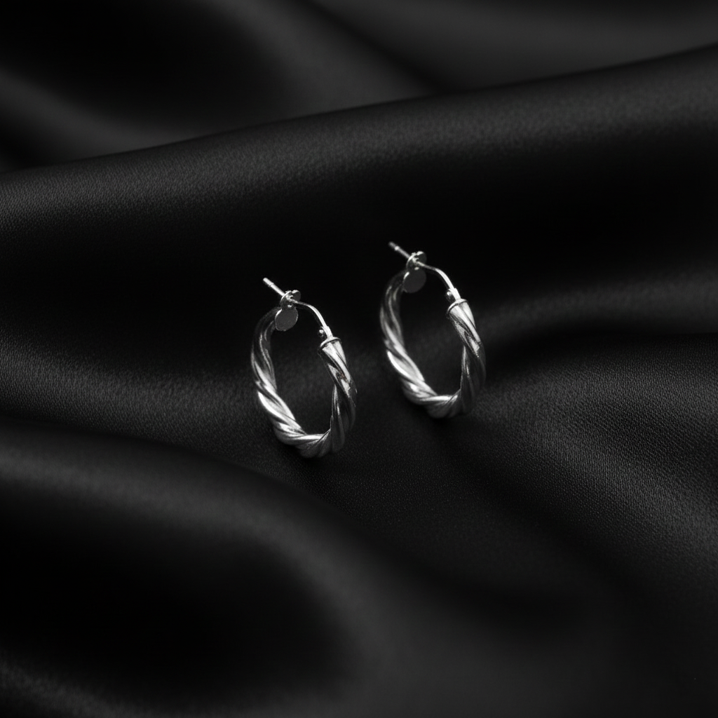 925 Sterling Silver Twisted Hoop Earrings, Classic Round Design, Hinged Closure, Jewelry for Women | Gifts for Women & Girls & Girlfriend |Wedding and Christmas Gifts | BJER-016