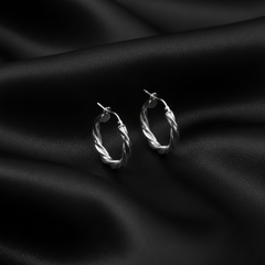 925 Sterling Silver Twisted Hoop Earrings, Classic Round Design, Hinged Closure, Jewelry for Women | Gifts for Women & Girls & Girlfriend |Wedding and Christmas Gifts | BJER-016