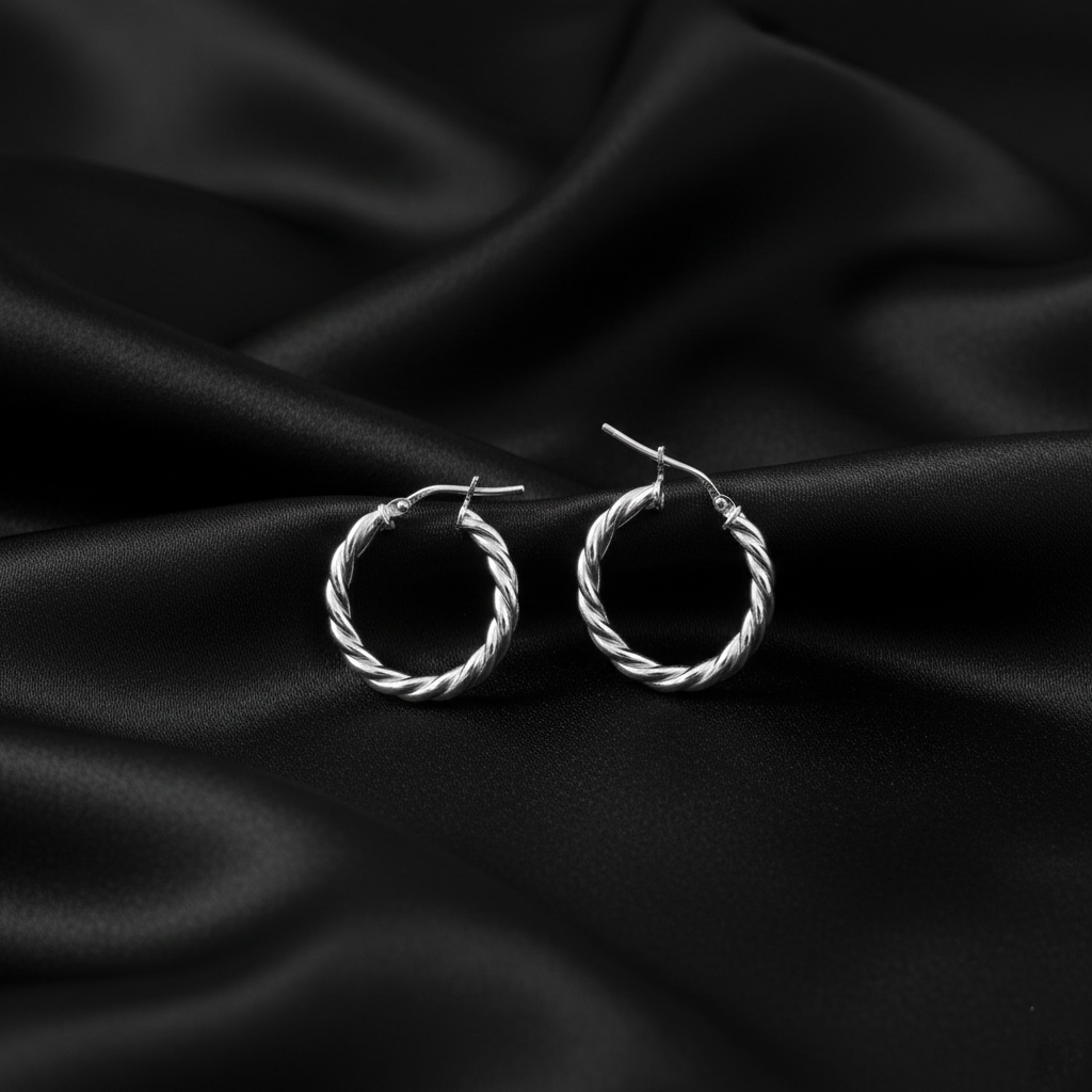 925 Sterling Silver Twisted Hoop Earrings, Classic Round Design, Jewelry for Women, | Gifts for Women & Girls & Girlfriend |Wedding and Christmas Gifts | BJER-09