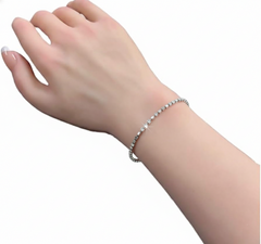 925 Sterling Silver Chain Bracelate, Delicate Box Link Design, Adjustable Length, Elegant Jewelry| Gifts for Girlfriend, Gifts for Women & Girls | BJBR-052