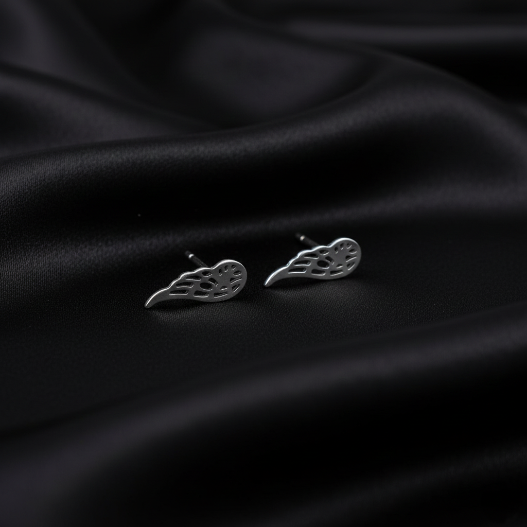 925 Sterling Silver Angel Wing Stud Earrings, Delicate Filigree Design, Small Dainty Post Earrings for Women | Gifts for Women & Girls & Girlfriend |Wedding and Christmas Gifts | BJER-014