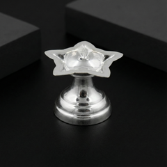 Silver Star Pooja Diya | Traditional Oil Lamp for Home &amp; Temple
