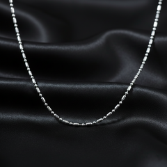 925 Sterling Silver Bar and Ball Chain, Classic Minimalist Design, Women's Jewelry | BJCH-01
