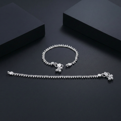 Silver Designer Karap Rava Boriya Sada – Everyday Foot Jewelry | BJKDPYL - 01