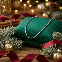 925 Sterling Silver Bar and Ball Chain, Classic Minimalist Design, Women's Jewelry | BJCH-01