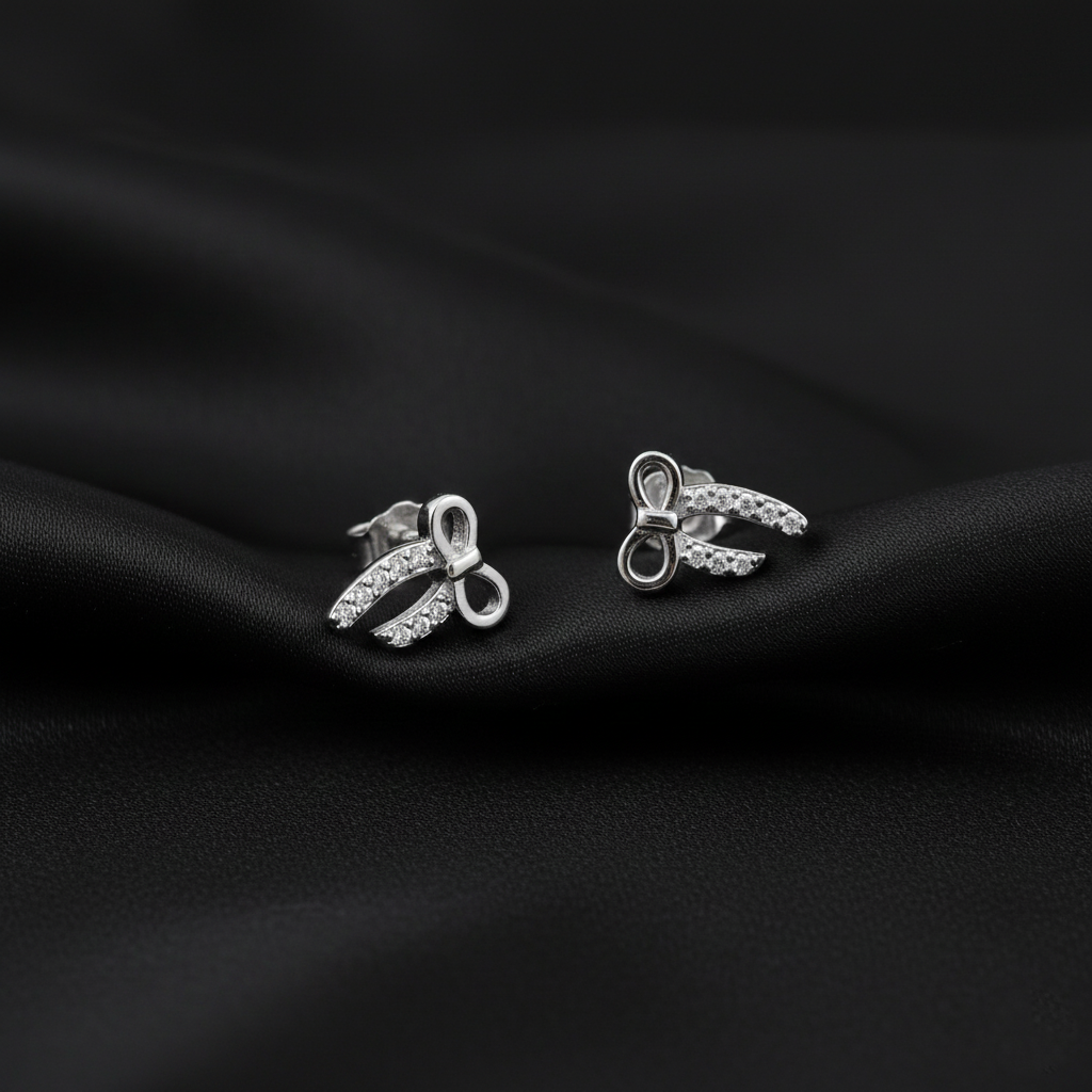 925 Sterling Silver Dragonfly Stud Earrings with Cubic Zirconia, Small Dainty Crystal Insect Design | Gifts for Women & Girls & Girlfriend |Wedding and Christmas Gifts | BJER-023