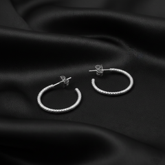 925 Sterling Silver Crescent Moon Hoop Earrings, Diamond Cut Textured Design, Jewelry for Women | Gifts for Women & Girls & Girlfriend |Wedding and Christmas Gifts | BJER-017