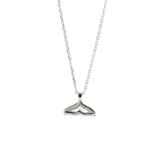 BHAVANI JEWELLERS 925 Italian Starling Silver Whale Tail Necklace | BJ-24