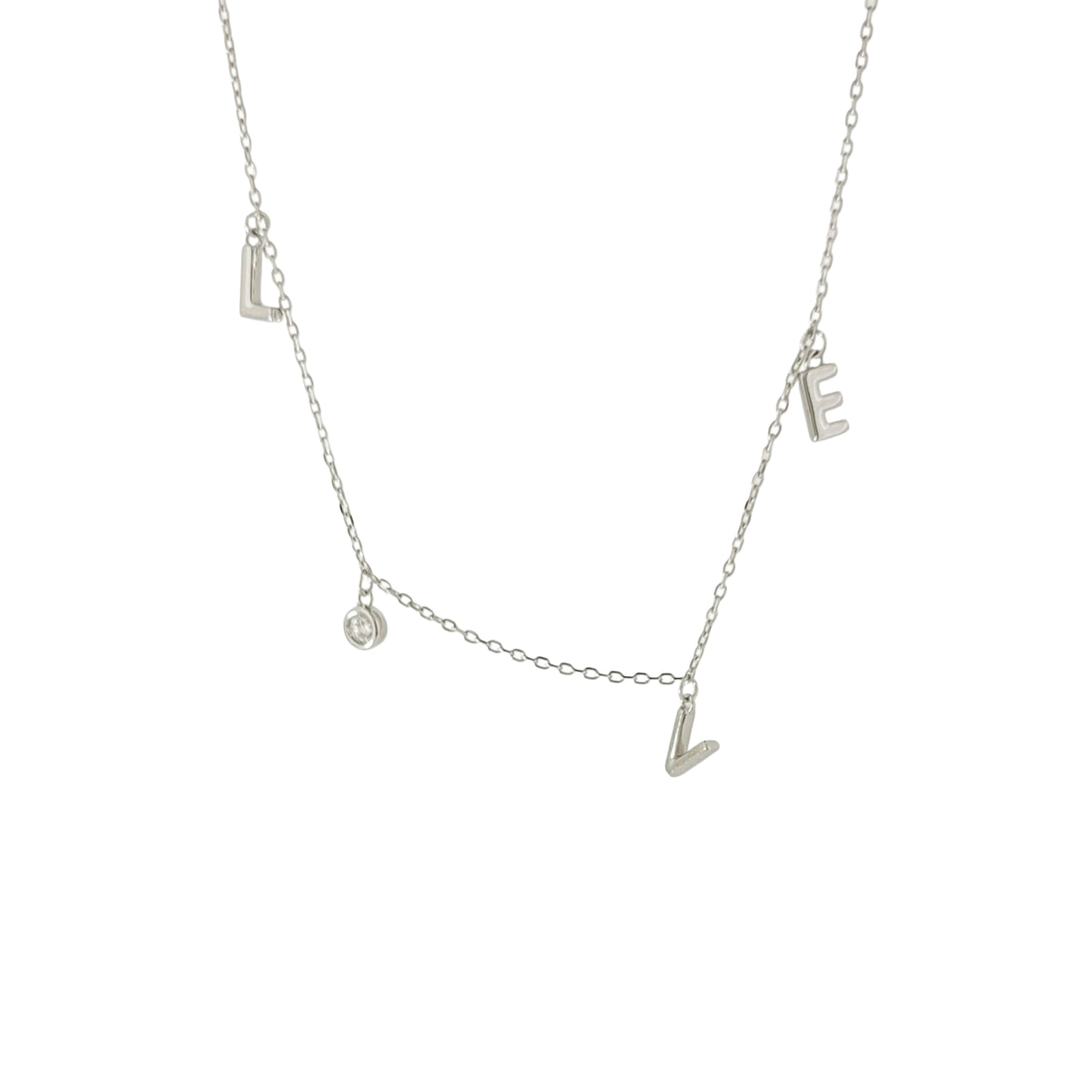 BHAVANI JEWELLERS 925 Starling Silver Love Latter Necklace | BJ-37