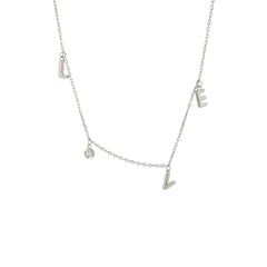 BHAVANI JEWELLERS 925 Starling Silver Love Latter Necklace | BJ-37