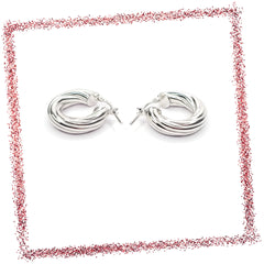 BHAVANI JEWELLERS 925 Italian Starling Silver Solid Silver Twisted Hoop Earring | BJ-ER-011