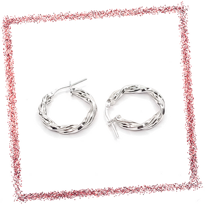 BHAVANI JEWELLERS 925 Italian Starling Silver Spiral Hoop Earring | BJ-ER-016