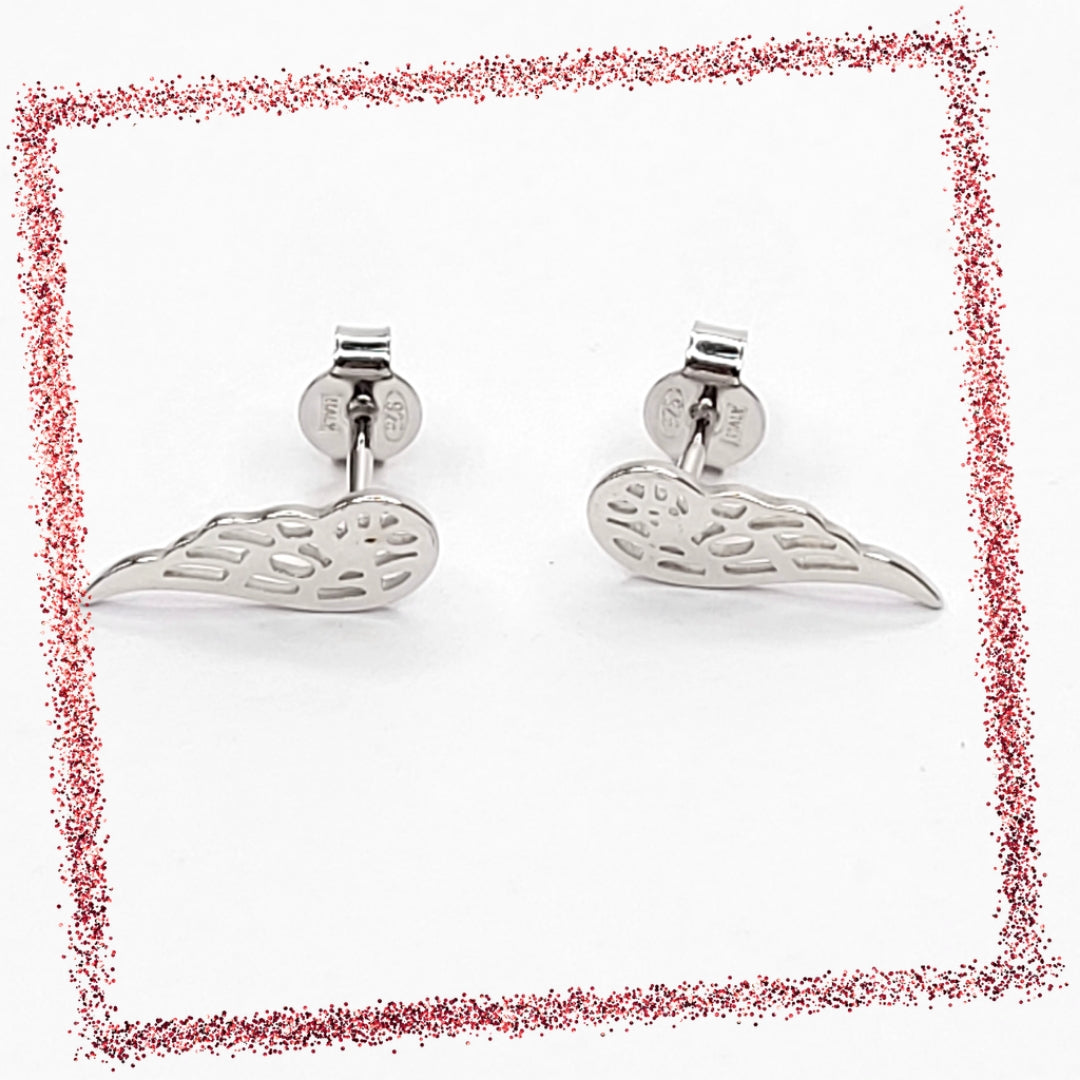 BHAVANI JEWELLERS 925 Italian Starling Silver Angel Wings Studs Earring | BJ-ER-014