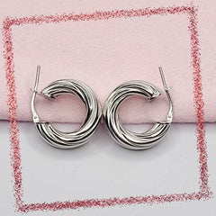 BHAVANI JEWELLERS 925 Italian Starling Silver Solid Silver Twisted Hoop Earring | BJ-ER-011
