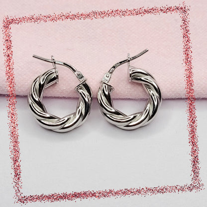 BHAVANI JEWELLERS 925 Italian Starling Silver Chunky Hoop Earring | BJ-ER-010