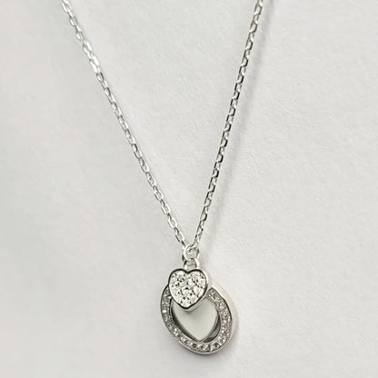 925 Starling Silver Elegant Heart Shape Necklace