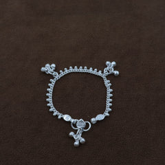 Silver Karap Rava Single Line Ghughri Boriya | BJKDPYL - 06