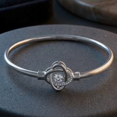 Sparkling Eternal Knot Bangle in 925 Sterling Silver