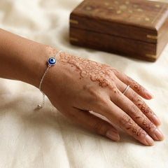 925 Sterling Silver Evil Eye Bracelet for Women | Blue Nazar Charm Chain Bracelet | Adjustable Minimalist Jewelry Gift for Her