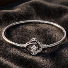 Sparkling Eternal Knot Bangle in 925 Sterling Silver