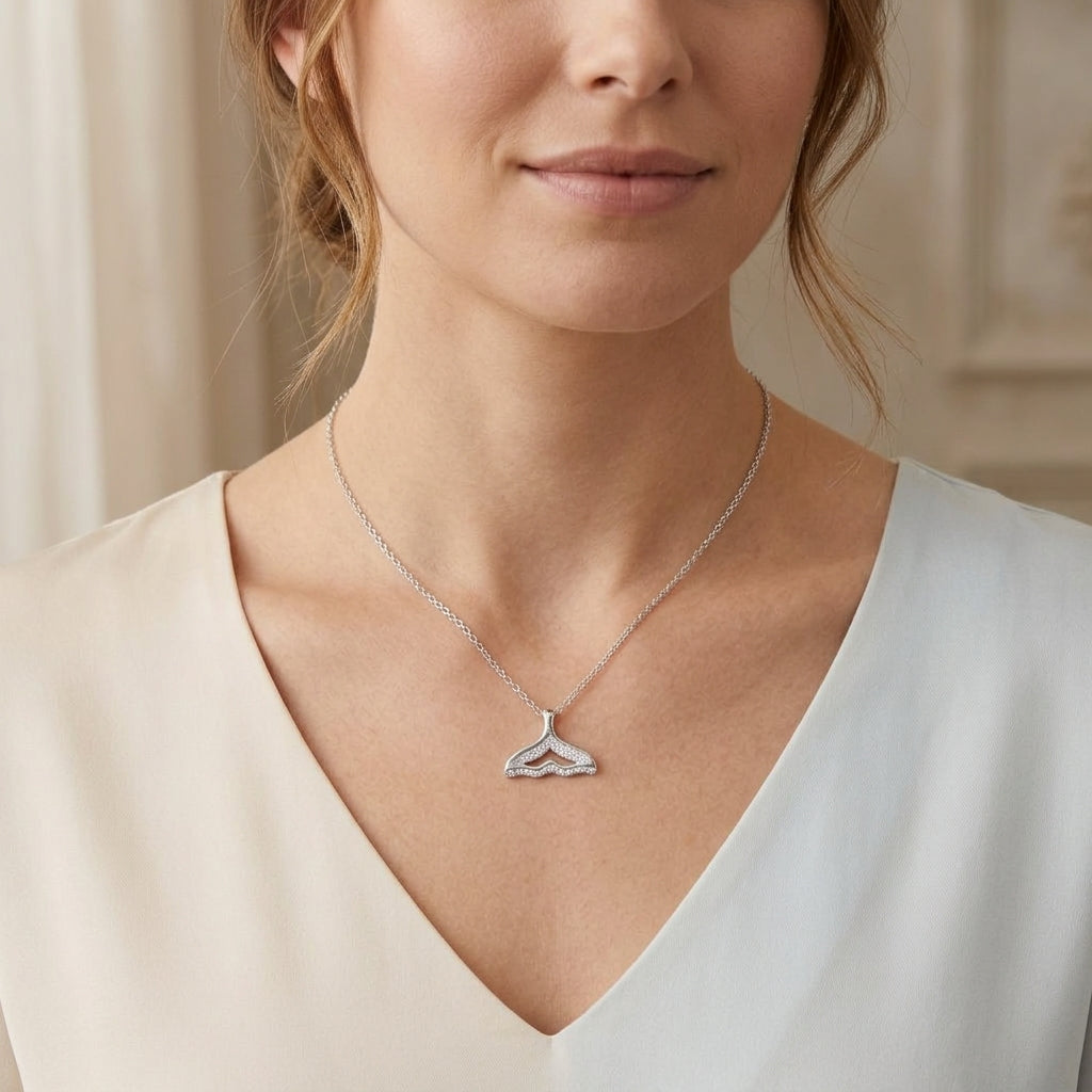 Whale Tail Fluke Necklace