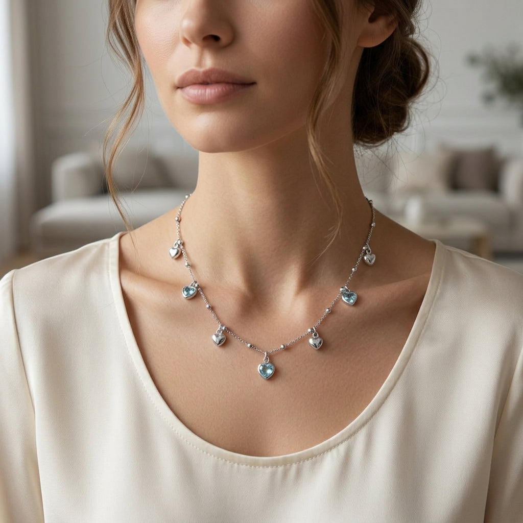 Multi-Heart Charm Necklace