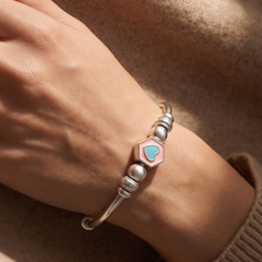 Enamel Heart Hexagon Slider Bracelet