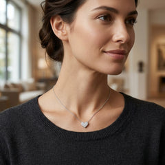 Full Pave Heart Pendant Necklace