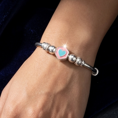 Enamel Heart Hexagon Slider Bracelet
